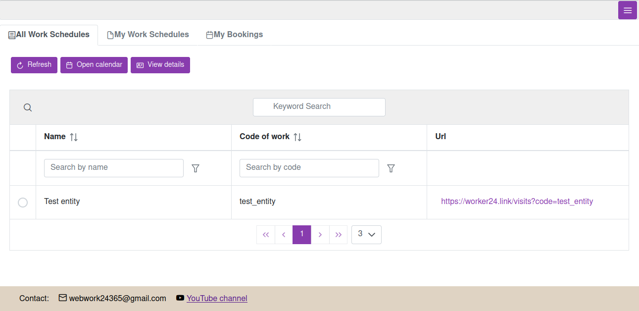 Online booking system interface showing appointment scheduling